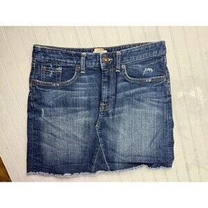 Gap Size 4 27 Womens Skirt Denim Jean Stretch Short Distress Raw Hem